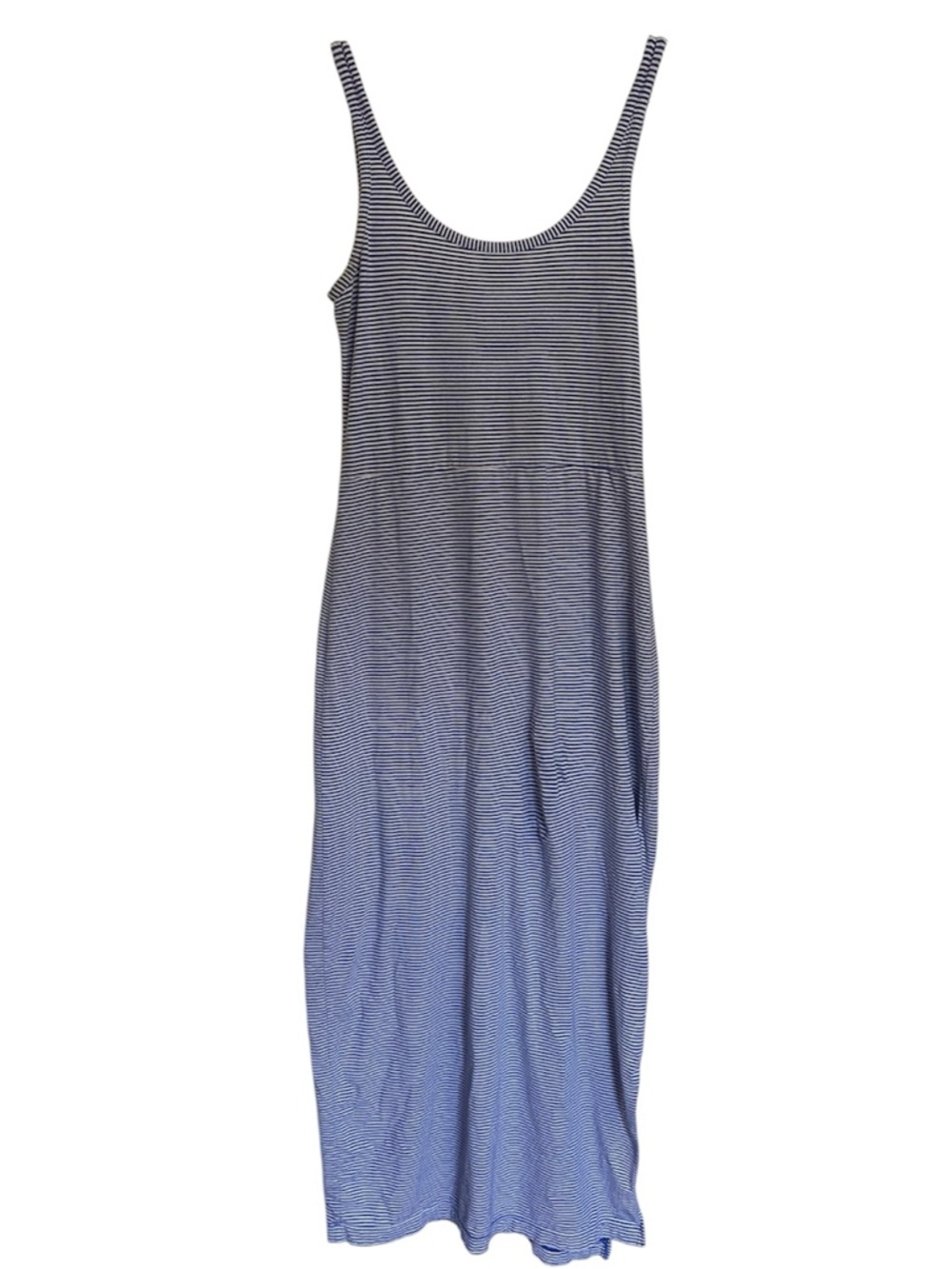 GAP Womens Size M Blue Stripe Maxi Tank Dress Beach Nautical Stretch Vacay